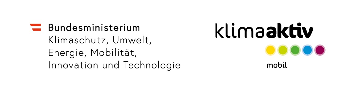 Auf der linken Seite ist Abbildung des Bundesministerium Österreichs und auf der rechten Seite ist Logo von klimmaaktiv abgebildet 